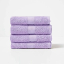 Homescapes Turkish Cotton Hand Towel Set of 4 - Lilac Purple Hand towel 4