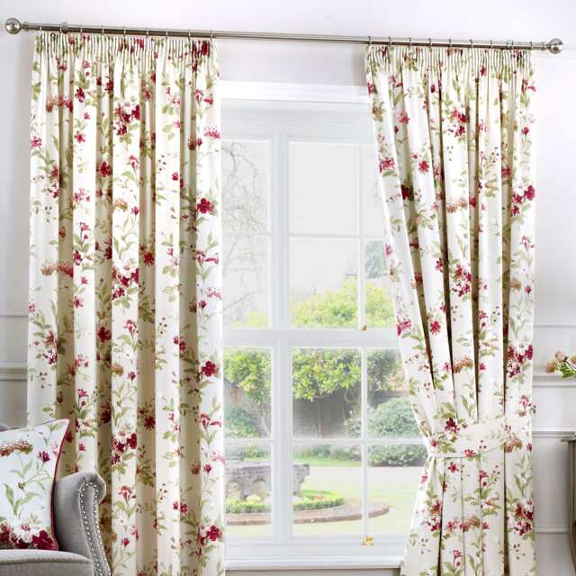 Fusion Jeannie Pencil Pleat Curtains Red