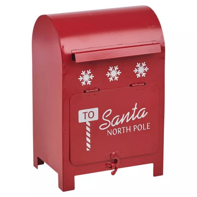 Red Metal Santa Mailbox