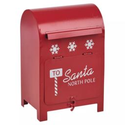 Red Metal Santa Mailbox