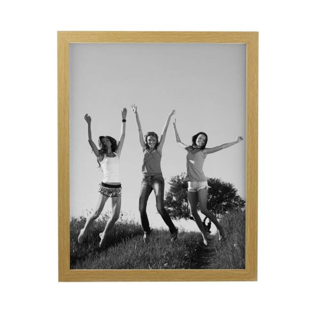 Personalised Photo Upload Oak Poster Frame Brown One Size