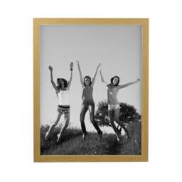 Personalised Photo Upload Oak Poster Frame Brown One Size