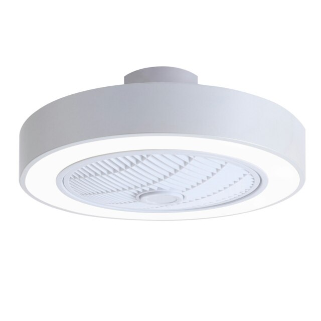 Living and Home Round LED Ceiling Fan Light with Remote Control - White