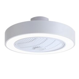 Living and Home Round LED Ceiling Fan Light with Remote Control - White