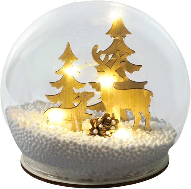 Light Up Snow Globe with Reindeers
