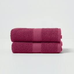 Homescapes Turkish Cotton Hand Towel Set of 2 - Burgundy Red Hand towel 2