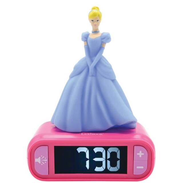Lexibook RL800DP 3D Disney Princess Childrens Clock with Night Light