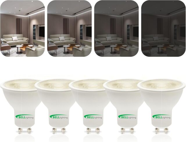 BELL Lighting GU10 Dimmable LED Spotlight 4.4W Energy Saving Light Bulb White Cool White - 6000k 5
