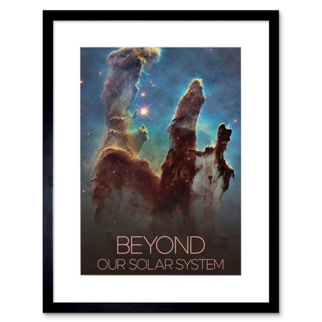 "NASA Space Eagle Nebula’s Pillars of Creation 9x7"" Black Framed Wall Art Print"