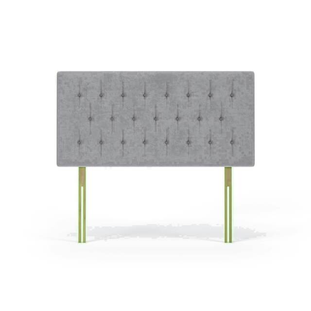 Lona Seal Grey Naples Velvet Headboard Small Double Multi