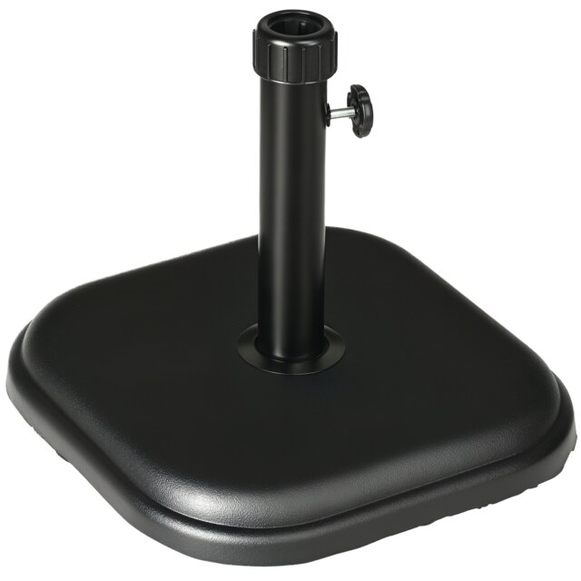 Outsunny 11kg Concrete Square Garden Parasol Base Holder for Table Umbrella Black Black