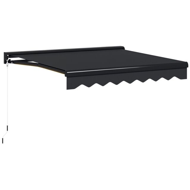 Outsunny 3 x 2.5m Electric Awning with LED Light, Sun Canopies for Patio Grey 1