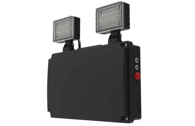 CGC Emergency LED Twin Spot Light Black Finish Black