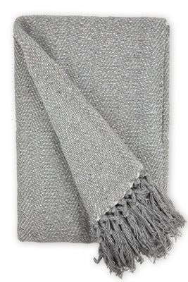"Hartley Collection Recycled Cotton Throw in Silver (70"" x 100"")"