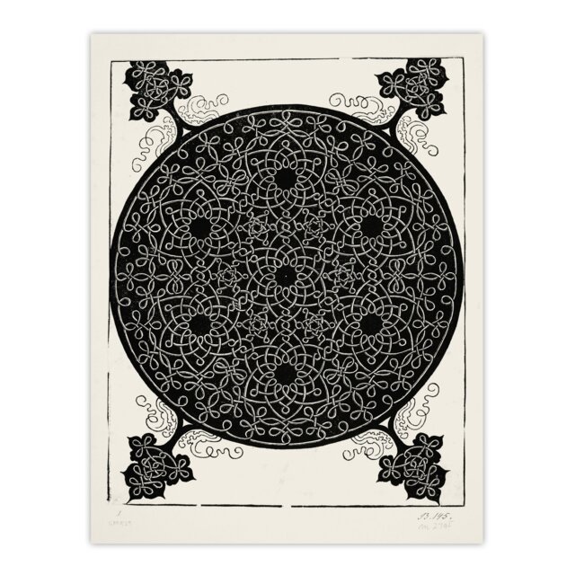 "Knob with seven hexagonal stars Durer Wall Art Poster Print 12X16"""
