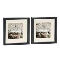 "Nicola Spring 10 x 10"" Photo Frames - Black/Ivory Mount - 3D Picture Frame Box Portrait Display Case (53 x 53cm) Set of 2"