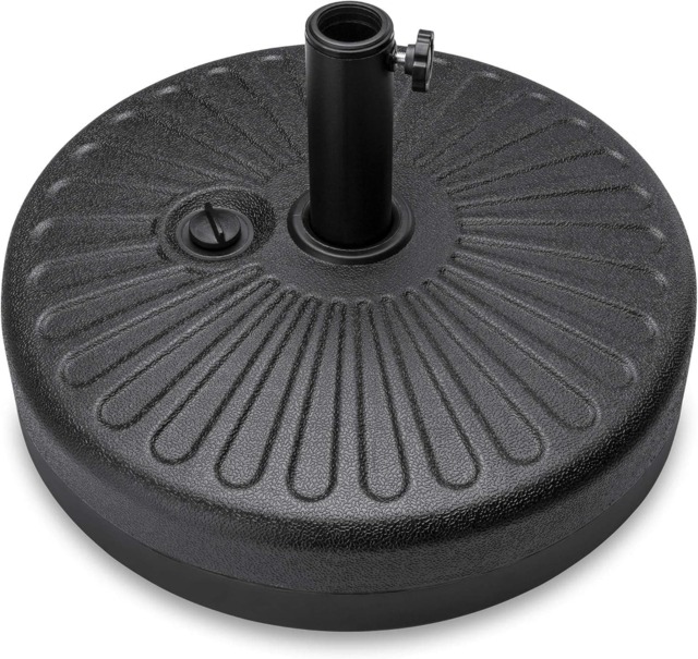 Basque Black Umbrella Parasol Base Stand Water Sand Plastic Sun Shade Garden