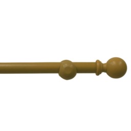 Wooden Eyelet Curtain Pole, 120cm Brown Oak