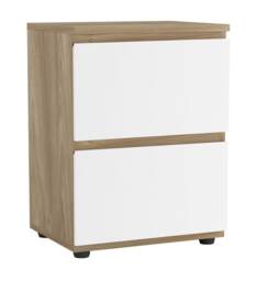 Skagen Minimalist Chest of 2 Drawers Brown Oak & White 1