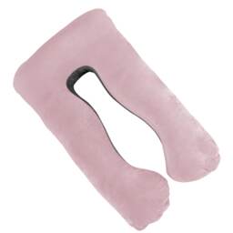 Aamira Grey and Pink Pregnancy Maternity Pillow, 130x75x20cm U Shape Memory Foam