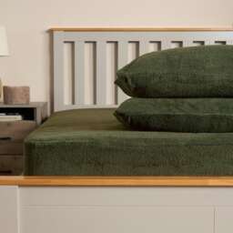 OHS 4 Pack Soft Cosy Teddy Fleece Pillowcases, 50x75cm - Woodland Green