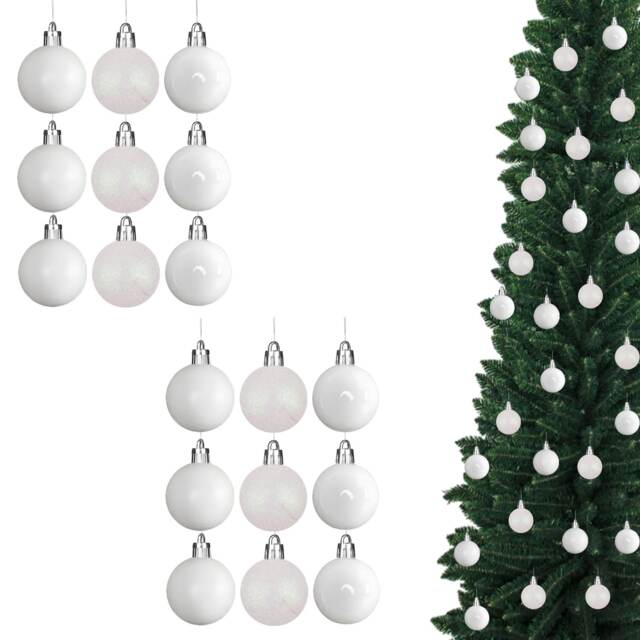 Christmas 5cm Bauble White -Tree Hanging Decoration Festive Cheers 18Pcs