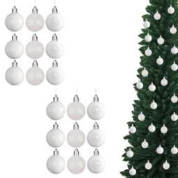 Christmas 5cm Bauble White -Tree Hanging Decoration Festive Cheers 18Pcs