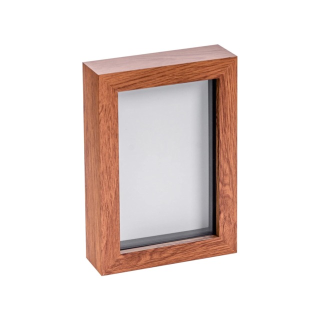 "Nicola Spring 4 x 6"" Photo Frame - Dark Wood - 3D Photo Frame Picture Frame Box Portrait Display Case (17.5 x 12.5cm)"
