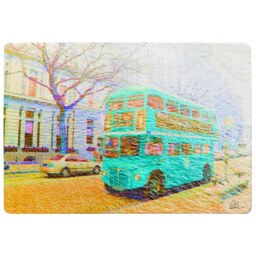 London Bus Green Front Rug Multi