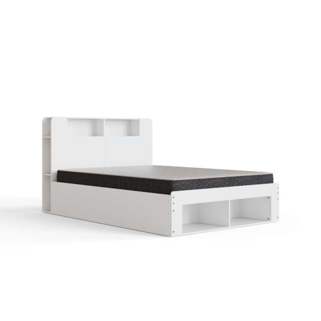 Anya Integrated Storage Ottoman King White White White