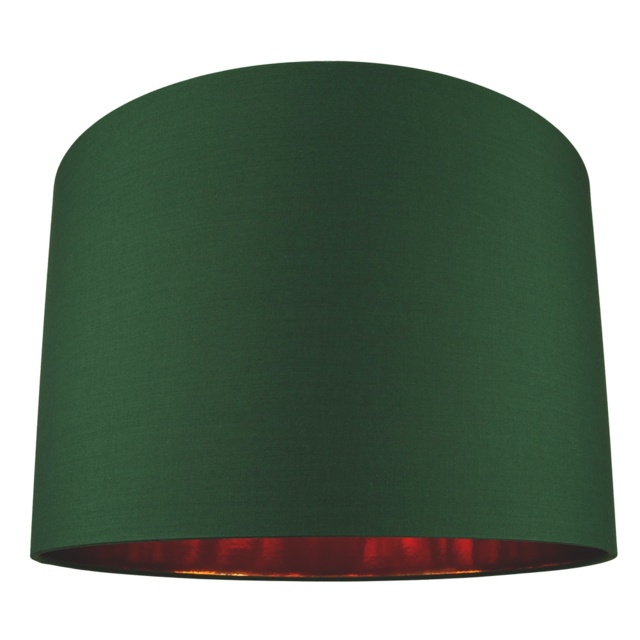 "Modern Forest Green Cotton 16"" Floor/Pendant Lamp Shade with Shiny Copper Inner Green Forest Green 1"