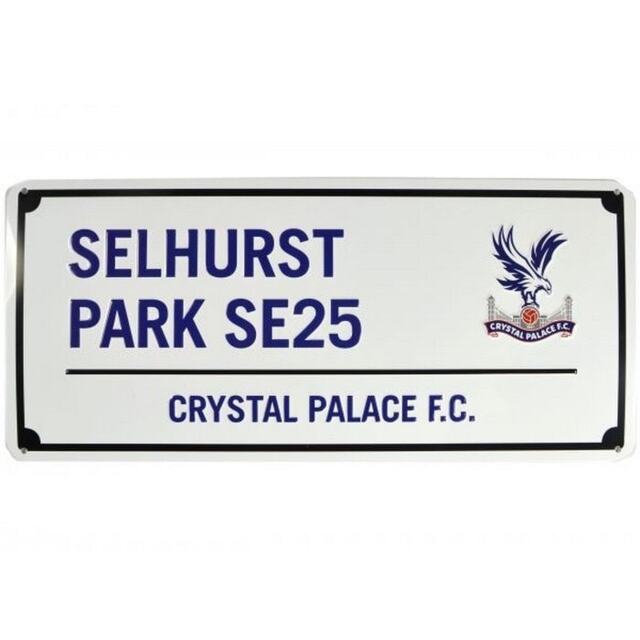 Crystal Palace FC Selhurst Park SE25 Metal Plaque - White/Blue - One Size