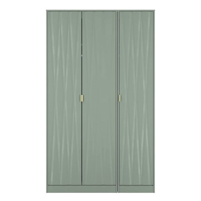 Dallas Tall Triple Wardrobe in Reed Green (Ready Assembled) Green Reed Green