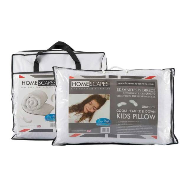 Homescapes Kids 10.5 Tog Goose Feather Cot Bed Duvet & Pillow Set