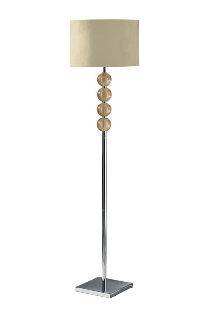 Interiors By Premier Functional Cream Suede Effect Shade Floor Lamp, Elegant Lamp On The Floor For Livingroom, Decorative Lamp