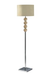 Orsina Functional Cream Suede Effect Shade Floor Lamp, Elegant Lamp On The Floor For Livingroom, Decorative Lamp