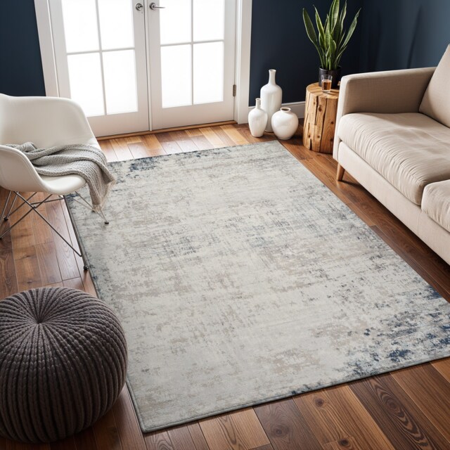 LIVABLISS Roma-Abstract Gray Modern Marble Rug 140 x 200 cm Grey Blue Brown