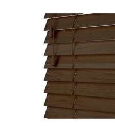 60cm Burnt Dark Oak Wooden Venetian Blinds With Strings (130cm drop) Brown Brown