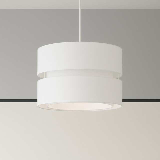 CGC Lighting Gayle Cream Two-Tier Fabric Shade Cream Cream Medium