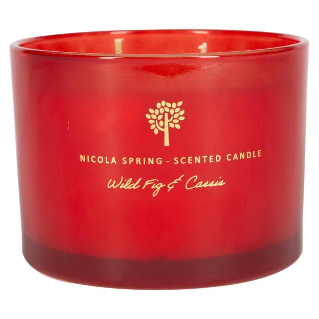 Nicola Spring Soy Wax Scented Candle - 350g - Wild Fig & Cassis Red Red