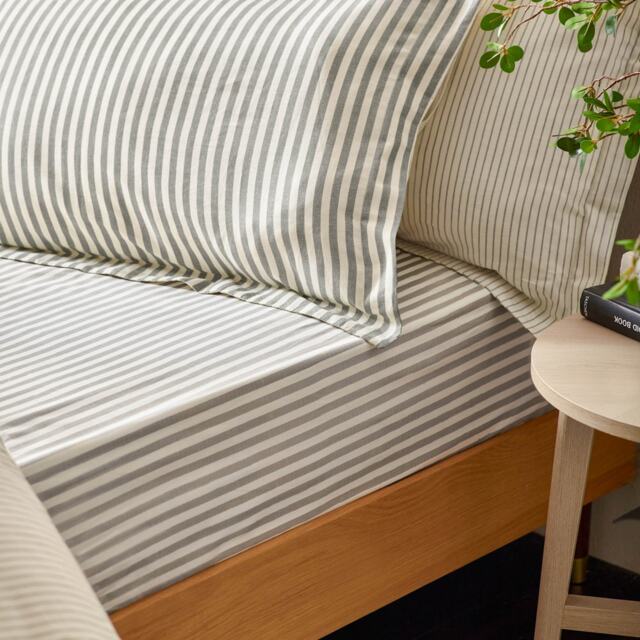 Yard Hebden Striped 100% Cotton Fitted Sheet