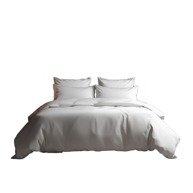 Luxury 400TC Cotton Sateen Hotel Quality Duvet Cover And Pillowcase Set Bed Linen White Double