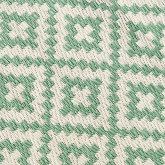 OHS Large Geometric Waterproof Outdoor Garden Patio Floor Mat Rug Green Sage 120 x 170cm