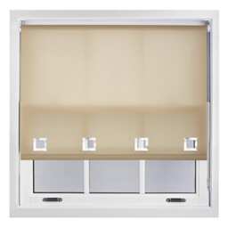 FURNISHED Daylight Roller Blinds with Large Eyelets Cut to Size Sheer Fabric Brown Cappuccino (W) 150cm x (L) 210cm