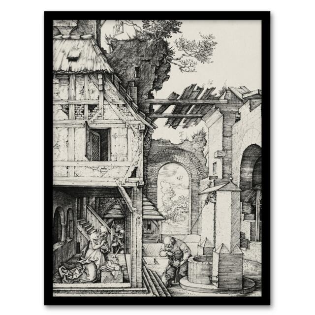 Albrecht Durer The Nativity Birth of Jesus Christ Framed Wall Art Print A4