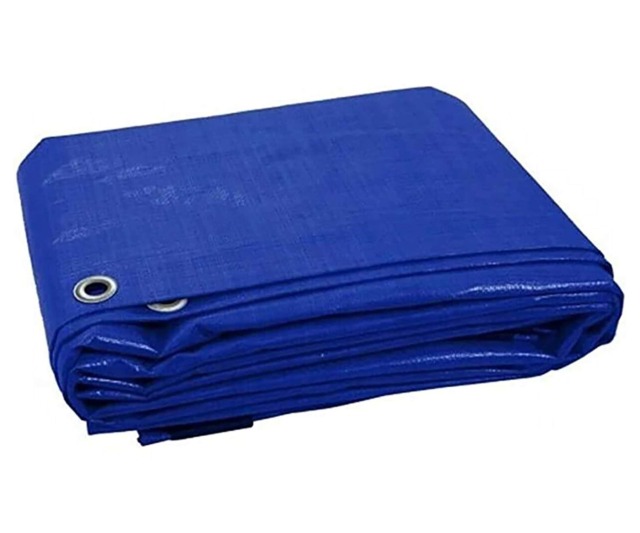 KAV Blue 4.80 x 6 METERS Waterproof Tarpaulin - Universal Cover Garden Furniture, Camping, Ground Sheet with Eyelets 120 GSM