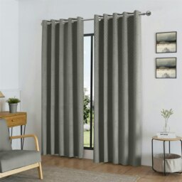 Temple Velvet Ring Top Blackout Curtains - 229cm x 229cm - Silver