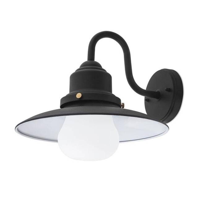 Avenue 1 Light Outdoor Dome Wall Light Black IP44