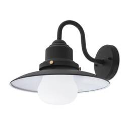 Avenue 1 Light Outdoor Dome Wall Light Black IP44