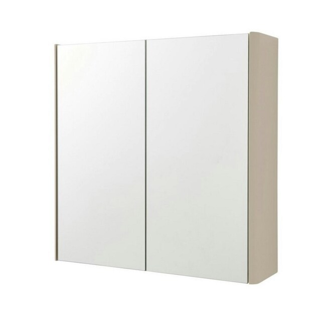 2-Door Mirror Bathroom Cabinet 600mm H x 600mm W - Cashmere - (Arch) Grey Grey 1